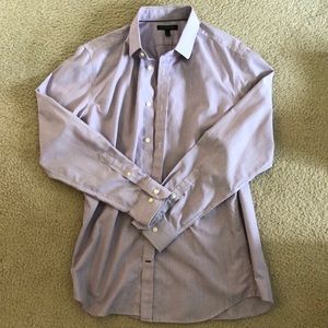 Purple/pink and white stripped button down